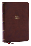 NKJV, Single-Column Reference Bible, Verse-by-verse, Brown, Red Letter, Comfort Print  Indexed